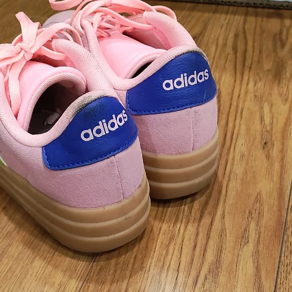 Adidas Pink Sneakers with Green and Blue Stripes - Picture 4 of 10